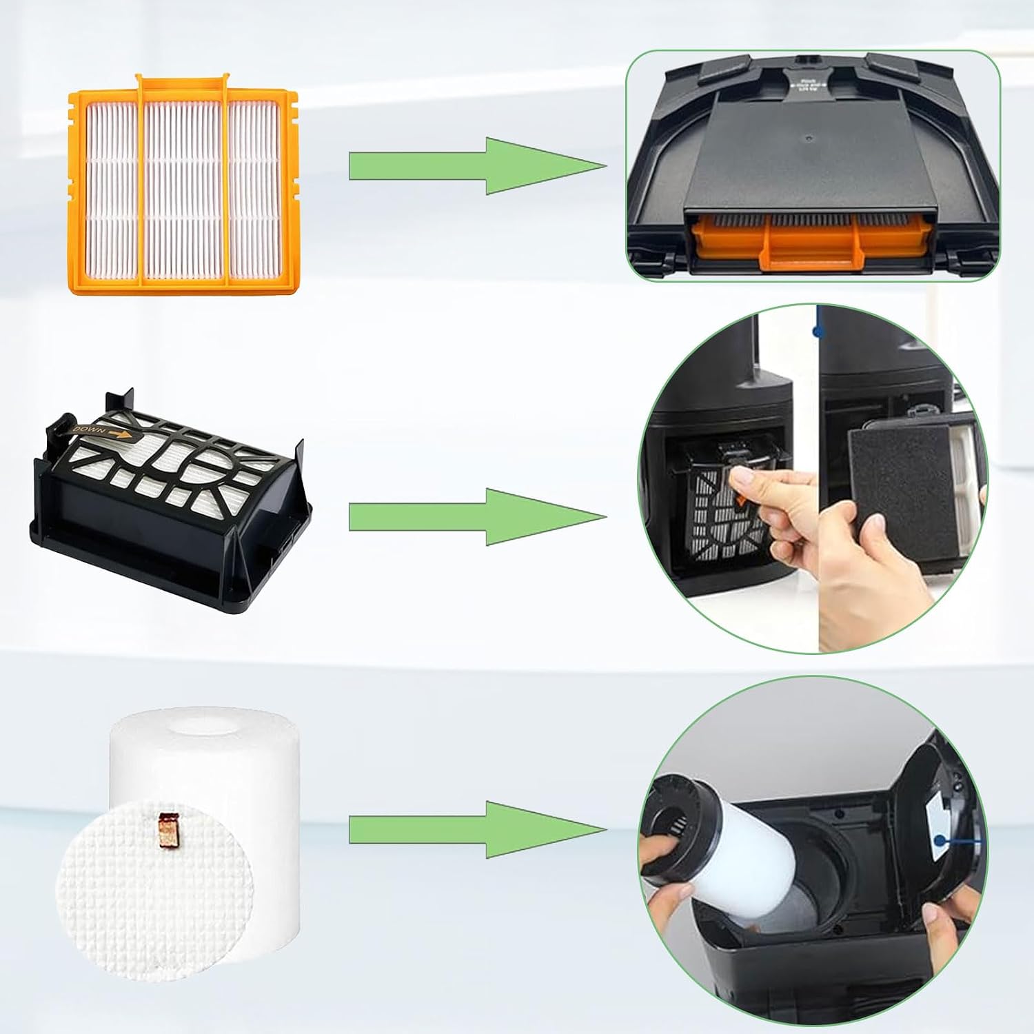 Replacement Part for Shark UR2650WS Matrix Plus 2-in-1 Robot Vacuum Cleaner Accessories Kit with Main Brush Filters Side Brushes Cleaning Tool