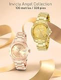 Invicta Angel 21384 reloj de pulsera de acero inoxidable bañado en oro de 18 K con cristales decorativos para mujer