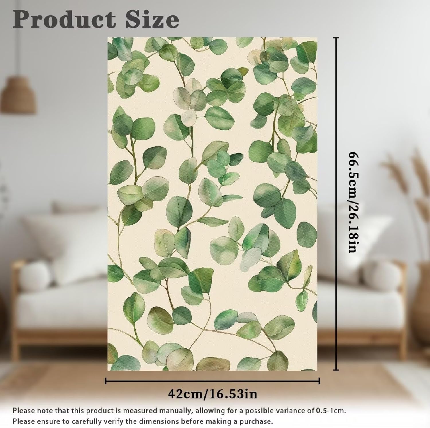 Green Leaves Recliner Headrest Cover Washable Sofa Head Protector Soft Slipcover for Loveseats for Office Chair Theater Seat and Sofa Set of 2