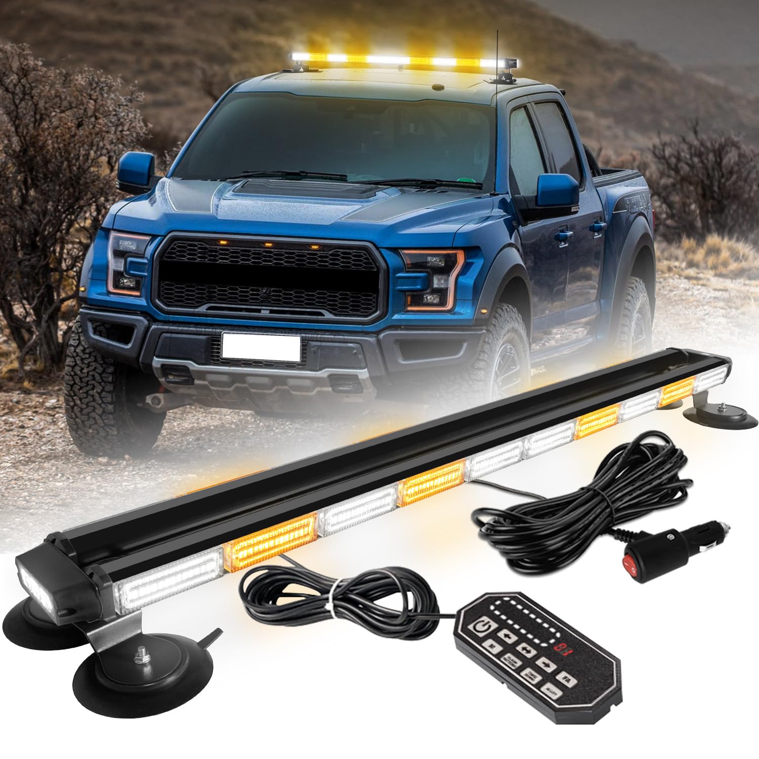 Photo 1 of ***MISSING CONTROL***
LRTER 42inch 206 LED Rooftop Emergency Strobe Light Bar Flashing Safety Lights w/Controller Traffic Advisor Warning Hazard Light for Trucks Vehicles Construction Tow Pickup Snowplow Amber White