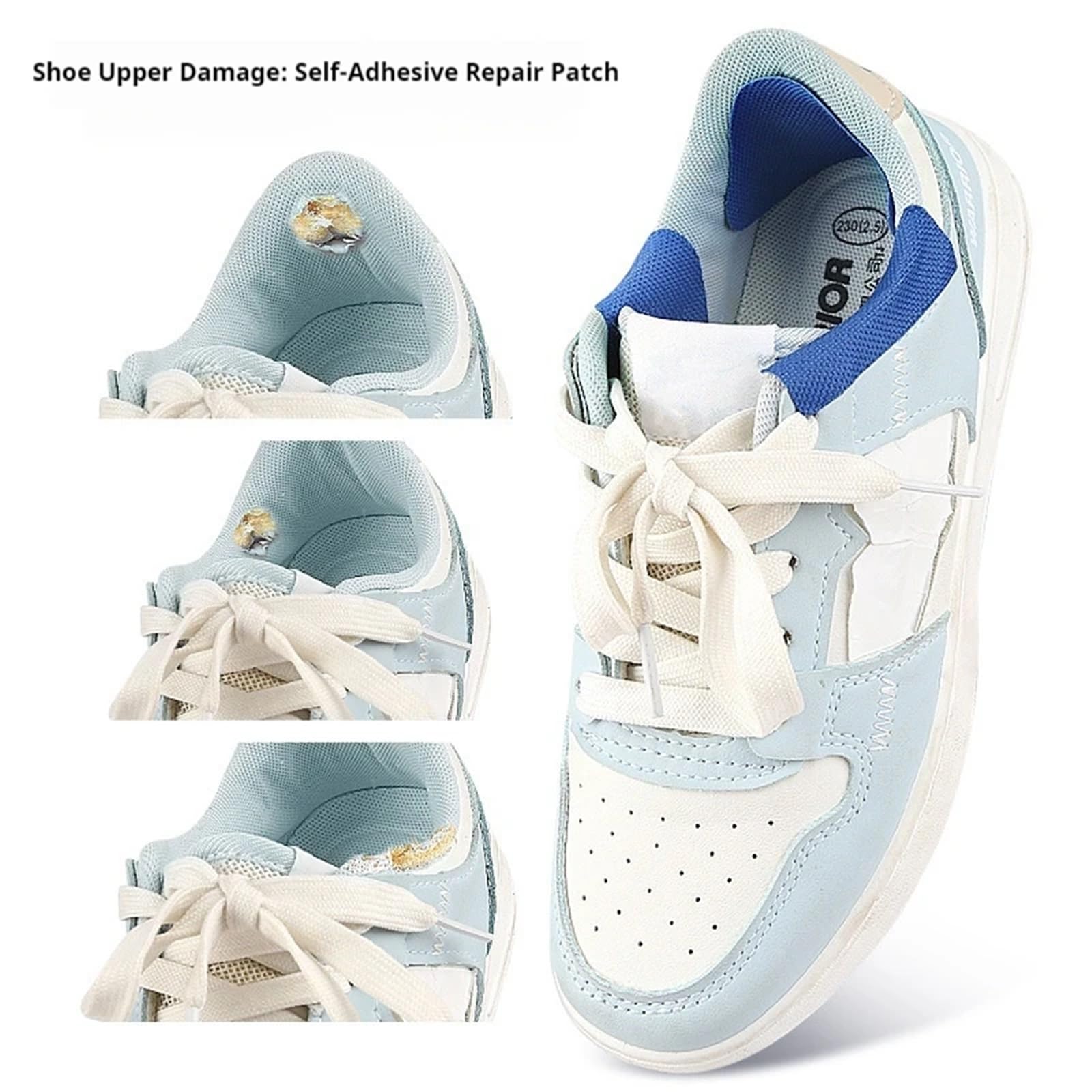 3 juegos de zapatillas deporte, reparación talón, daño lateral del zapato, parche adhesivo, uso adecuado for una amplia gama zapatos per punta e tallone di sneakers