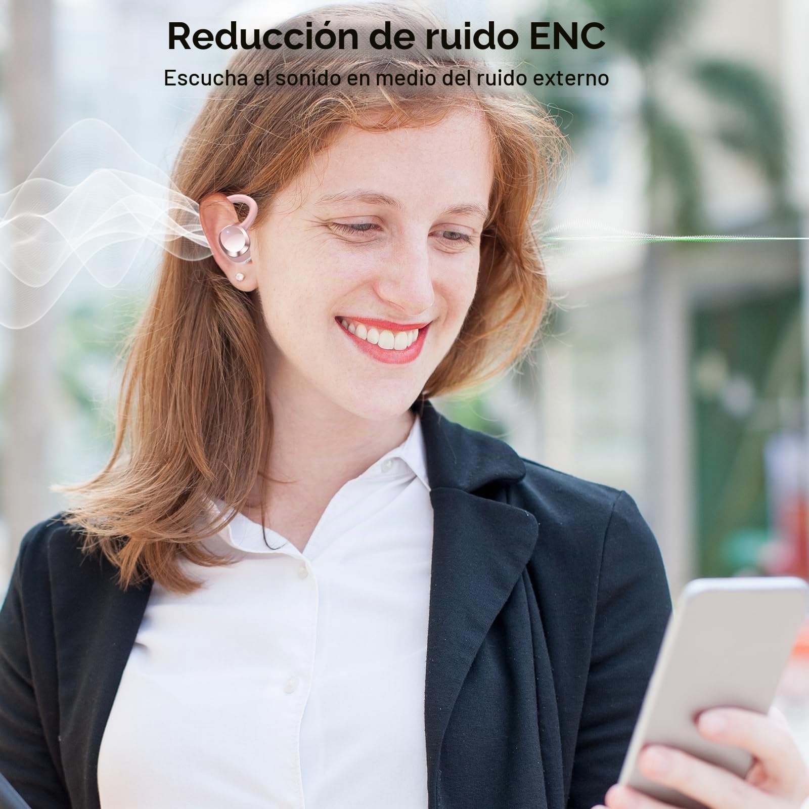 Auriculares Inalambricos Deportivos, Bluetooth 5.4 con HD Micrófono HiFi Estéreo Pantalla LED, 54H de Reproducción con Cancelacion Ruido ENC, IP7 Impermeable Cascos Inalambricos, Ajuste Cómodo