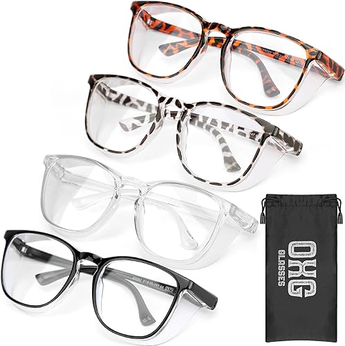 Miniatura 9 de OXG Z87.1+ - Paquete de 4 gafas de seguridad antivaho con estilo  Lentes de seguridad con bloqueo de luz azul para enfermeras