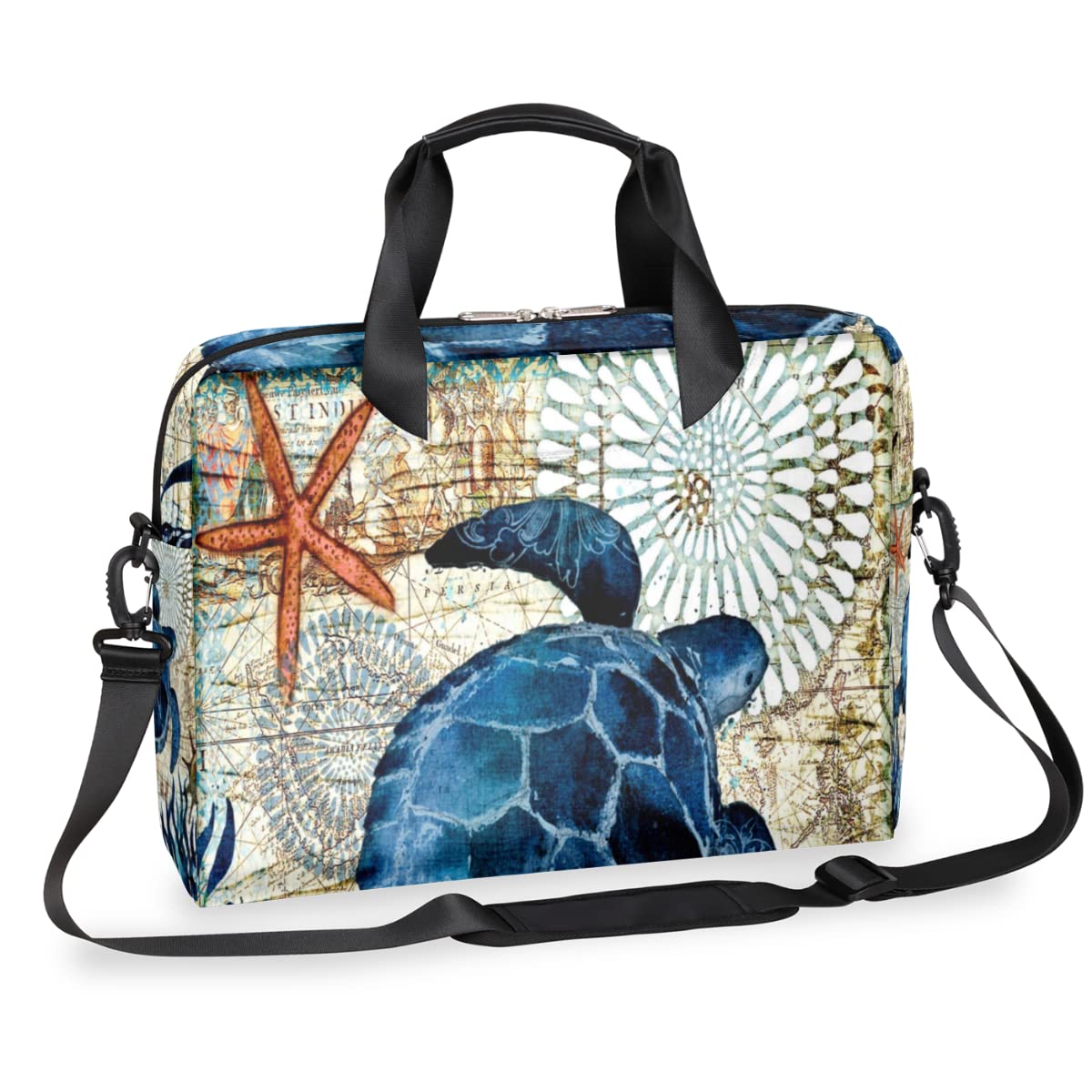 Bolsa de ordenador acolchada contra impactos funda portátil 14 pulgadas diseño tortuga vintage 8
