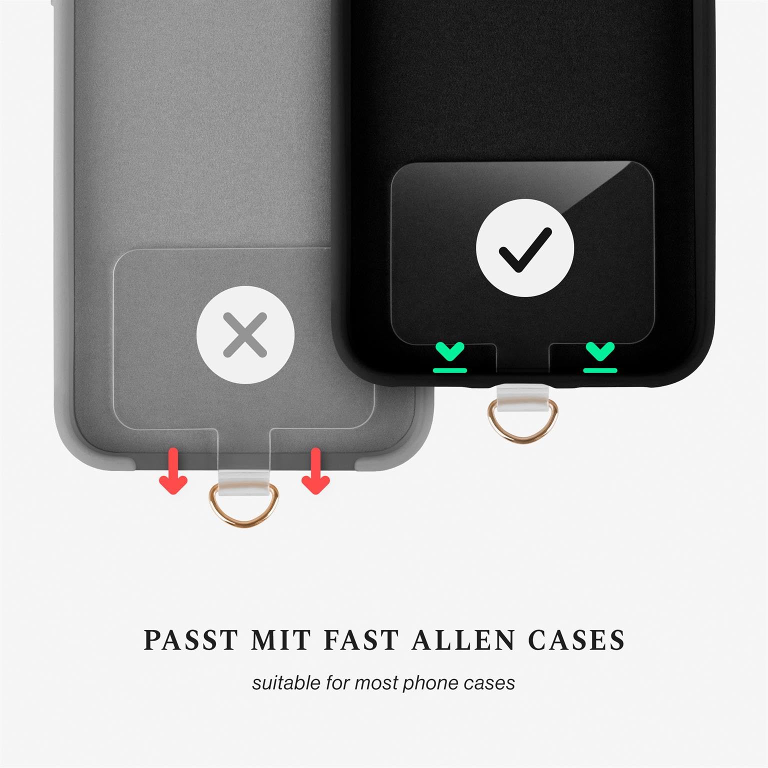 ONEFLOW Perlen Handykette Universal zum Umhängen, Handyband für Hüllen, Glitzer Perlen Kette ohne Handyhülle, Abnehmbar mit Karabiner für alle Smartphones, Chainless Paradise Pearls