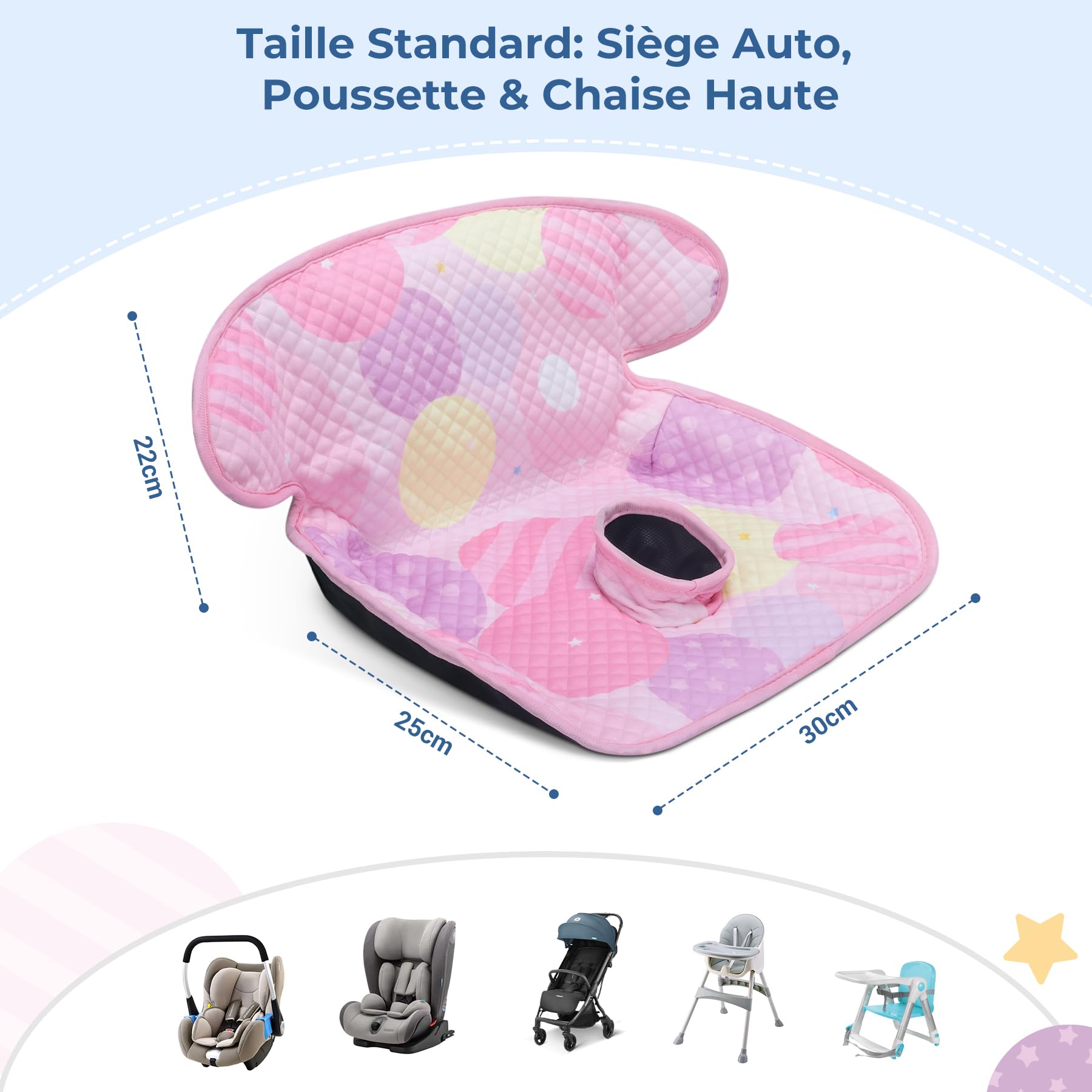 INFANZIA Protections de siège de Voiture Imperméable Anti-Fuite​​ pour bébé, Rembourrage Doux et Confortable, Coussin d'apprentissage de la Propreté pour Tout-Petits (Rosa, Lot de 2)