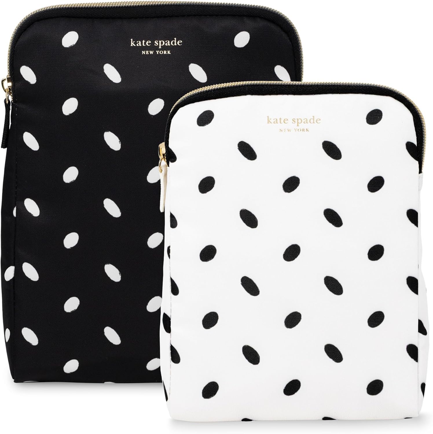 kate spade new york Insulated Snack Bag Keeper with Zipper, Reusable Thermal Sandwich Bag Holders for Lunch Bag (Almond Dot)