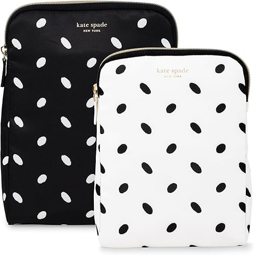 kate spade new york Insulated Snack Bag Keeper with Zipper, Reusable Thermal Sandwich Bag Holders for Lunch Bag (Almond Dot)
