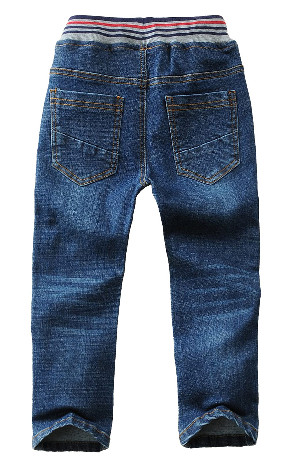 Maeau Boys' Jeans Casual Elastic Waist Washed Denim Trousers Jeans Age 3-14 Years