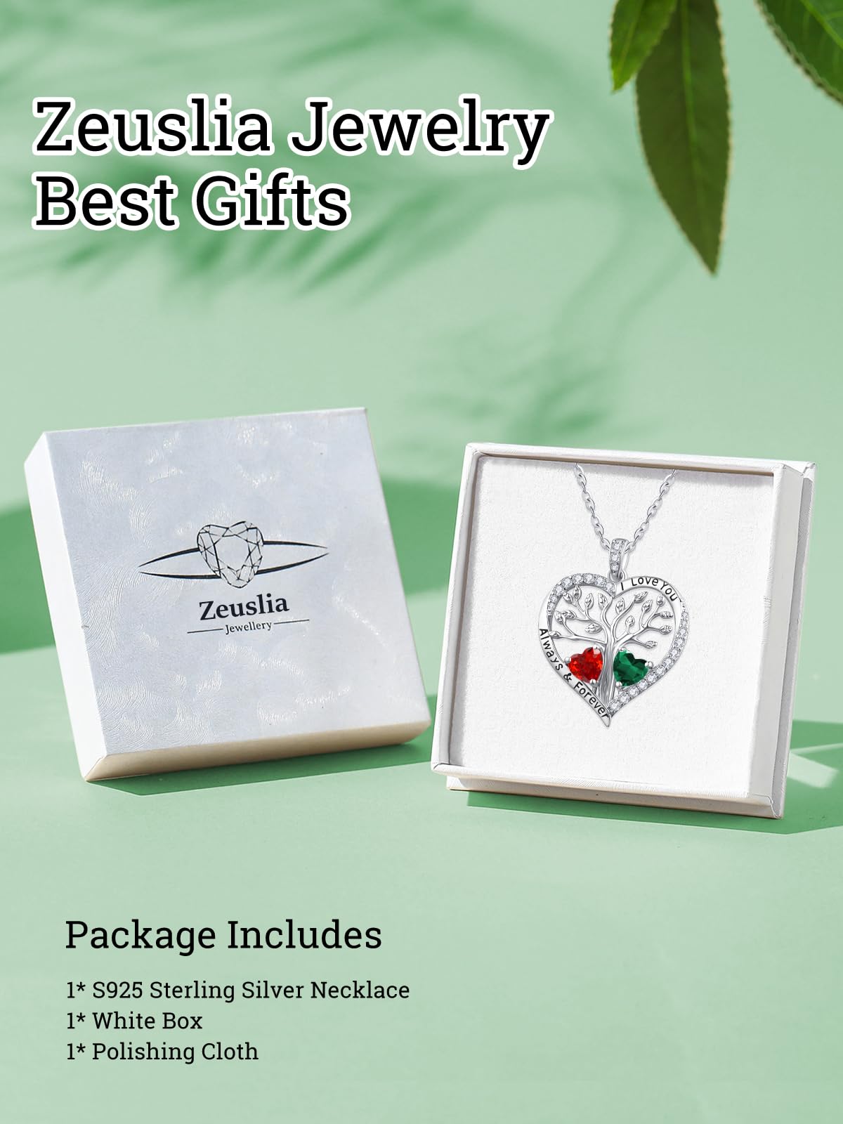 S925 Silber Halskette für Damen, Lebensbaum Kette Schmuck, Mama Geburtstag Hochzeit Jahrestag Geschenk, Freundin Tochter Baum des Lebens Schmuck mit Geburtsstein Anhänger
