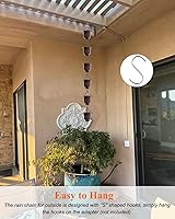 Vista 5 de WhamtL Rainwater Catcher Rain Chain Rust-Resistant, Aluminum Alloy Cups Rain Catcher for Downspout, Courtyard Garden Sheds Deck Rain