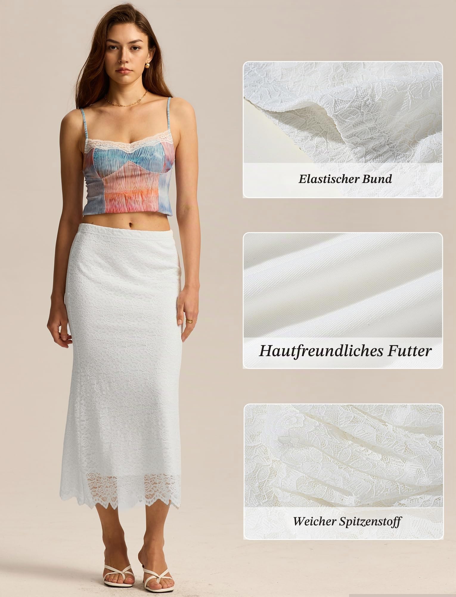 FEOYA Lang Rock Damen Elegant Figurbetont Maxirock Business Bleistiftrock Casual Freizeitrock Bodycon Fischschwanz Rock