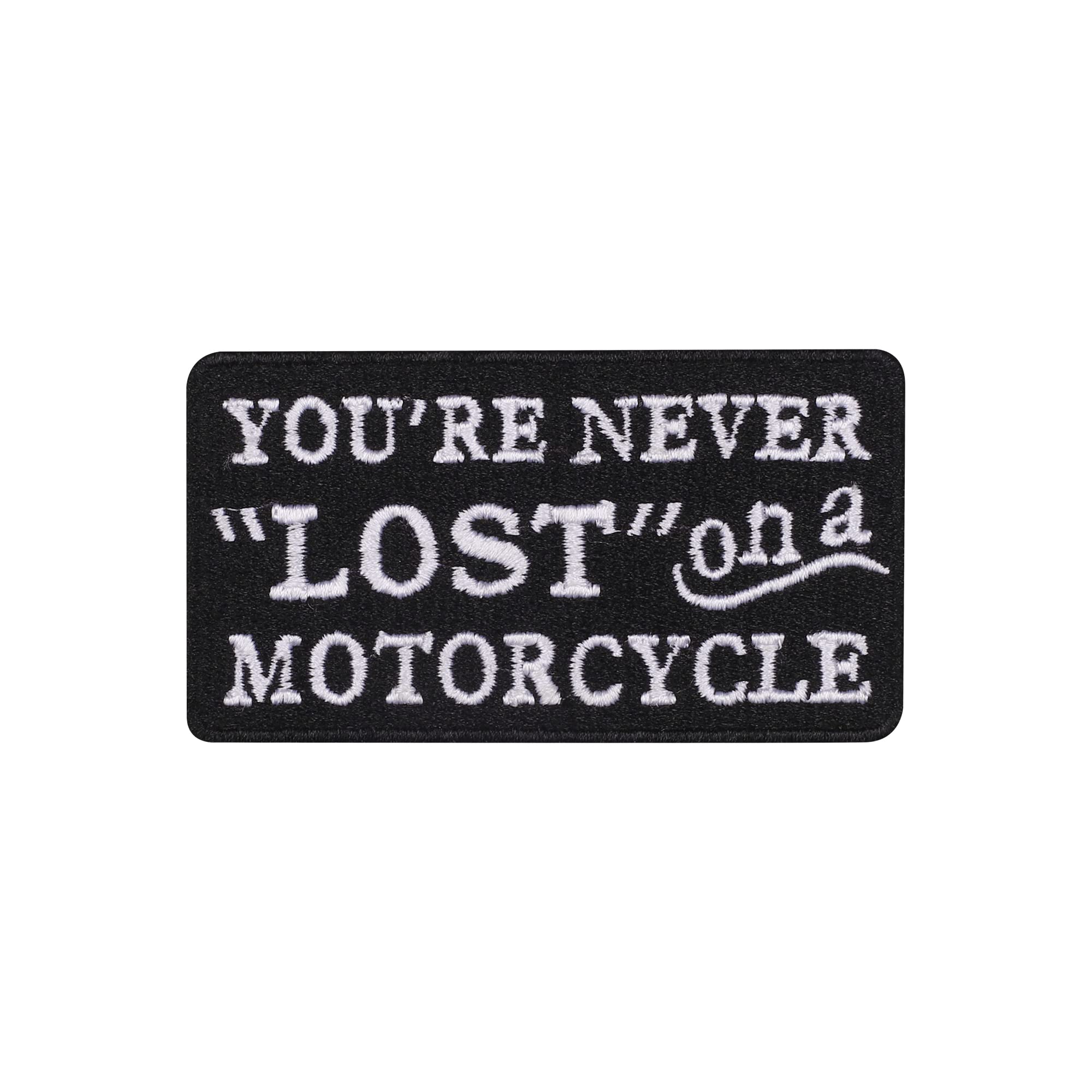 MERC Embroidered Biker Patch Never Lost ON A Motorcycle
