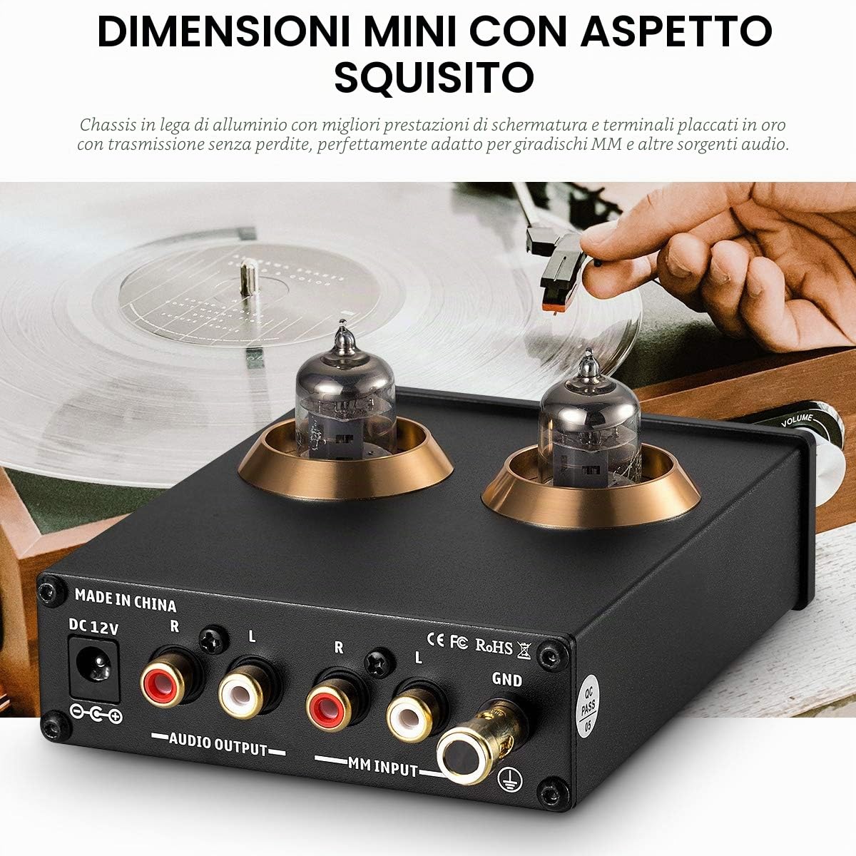 Nobsound, HiFi MM Phono, preamplificatore, mini, tubo a vuoto, stereo, audio, phono, amplificatore da palco