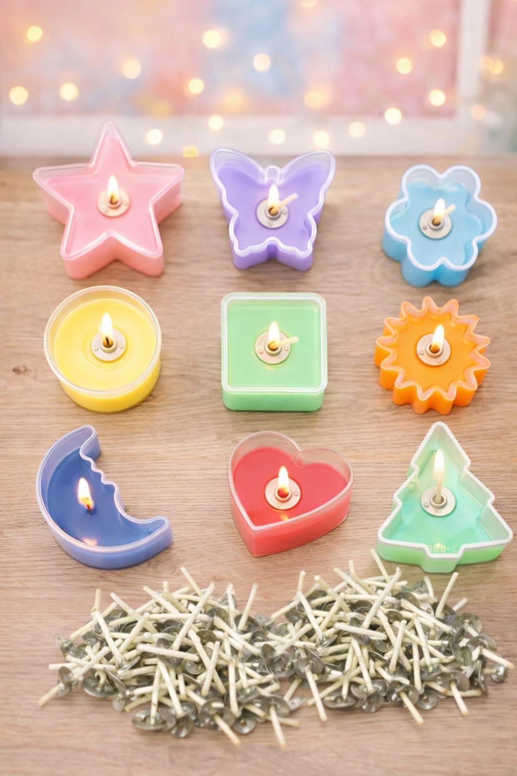 Heart Tealight Cups - 25 Pack with Wicks -9