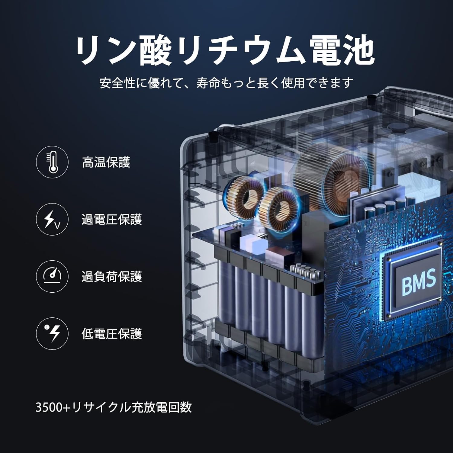 Amazon.co.jp: SolarPlay Q2402M ポータブル電源 定格2500W 瞬間最大