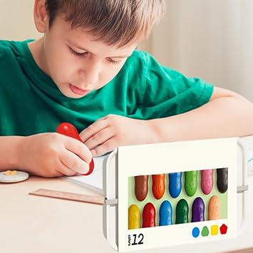 Crayons Toddler | Washable Crayons,Pea Shape Easy-Grip Coloring Art Supplies 12 Colors for Toddler Travel Classroom Easter Party Favors