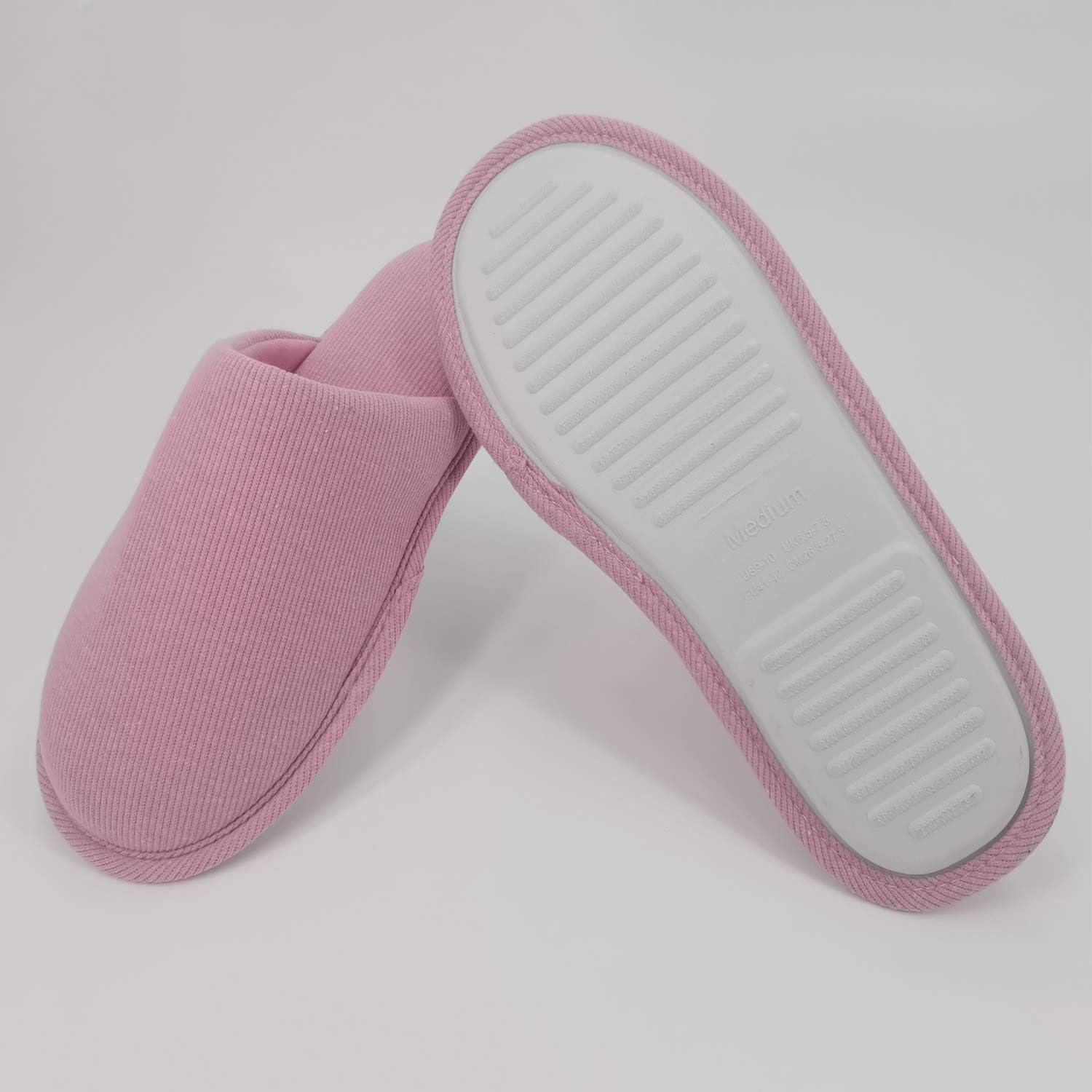 ofoot Womens Indoor Memory Foam Cotton Scuff Slippers Slip On Summer House Shoes Flats Breathable Lightweight Washable Non Skid Rubber Soles - Image 5