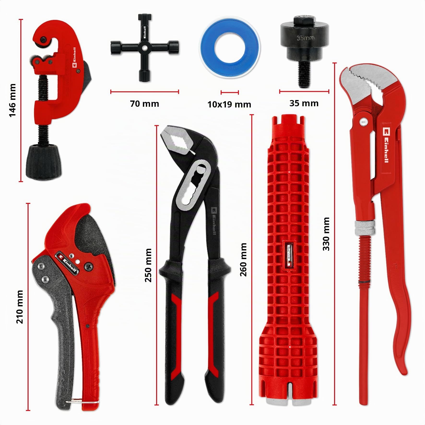 Originale Einhell E-Case Inserto Attrezzi VDE Elettricista 9 pz (Utensili isolati, Cacciaviti, Tronchese, Spelafili, Pinza telefonica, Sistema E-Case)