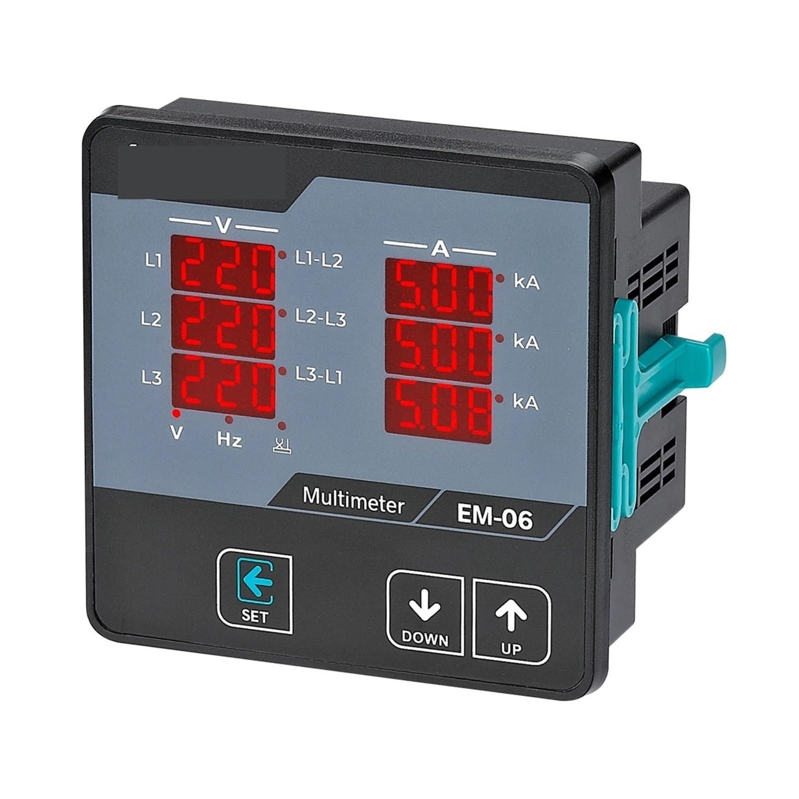 HOMEEM-06 - Multímetro digital, voltaje trifásico (L-L), (L-N), amperios, frecuencia, panel de visualización de secuencia de fase, medidor 12 en 1 (3CT 150A)