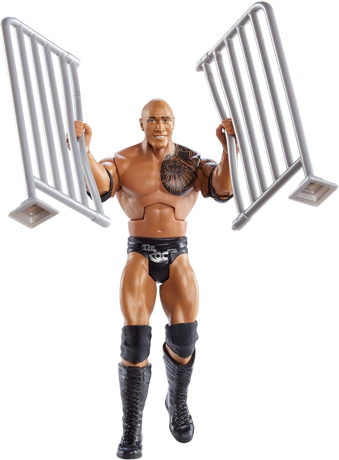 WWE Wrekkin’ The Rock 6-inch Action Figure with Pull-Back Activated Move Like Slamming, Punching or Kicking, Lock Tight Grip & Wreckable Accessory