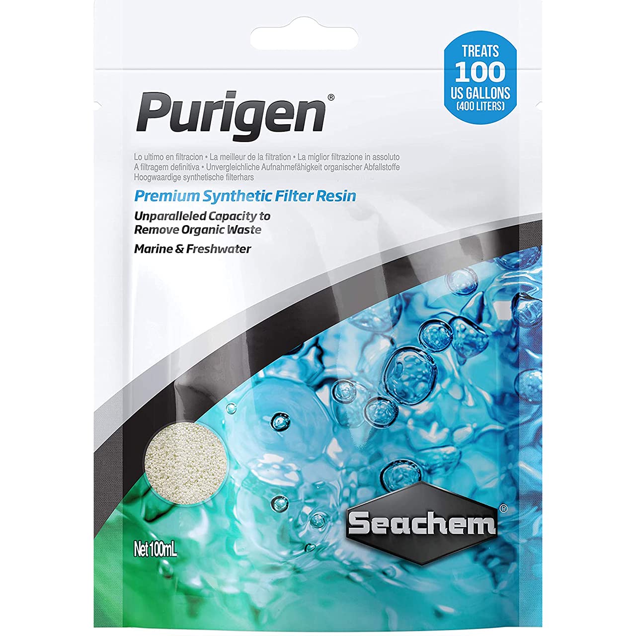 Purigen Ultimate Filtration 100 ml. Bag Aquarium Fish Tank Filter Media by Seachem