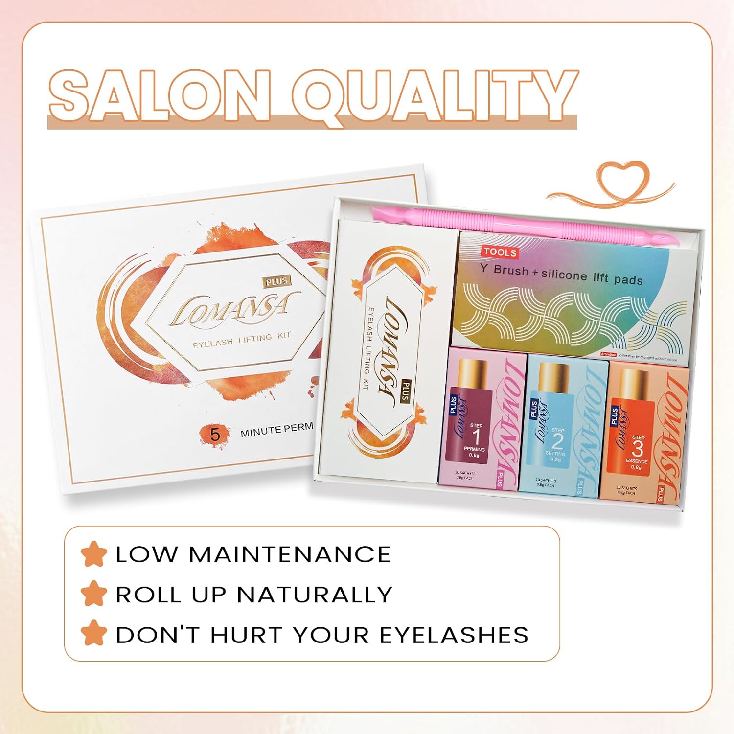 Lash Lift Color Kit Black Eyelash Perm Kit with Lash Lift Glue, Instant Curled and Voluminous Coloring with Black Hair Colors, Complete Tools for Salon Home