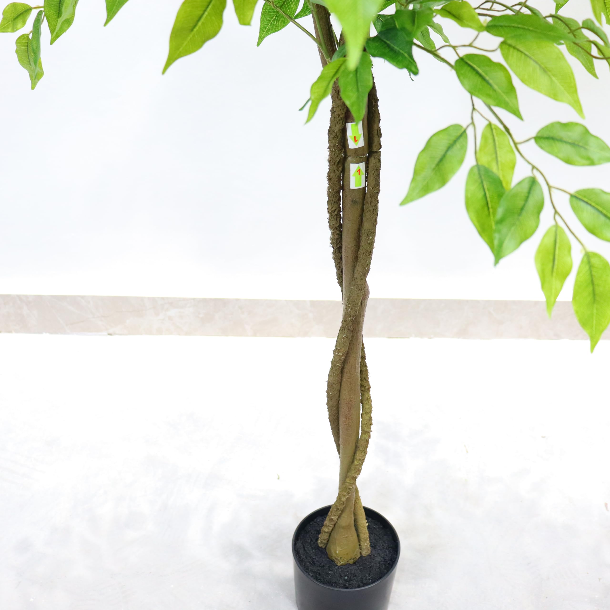 Ficus Tree Artificiel 160 cm, Plante Artificielle en Pot, Grandes Plantes Côtières, Plante Artificielle, pour L'intérieur Et L'extérieur, La Maison, Le Bureau, Le Jardin Décoration
