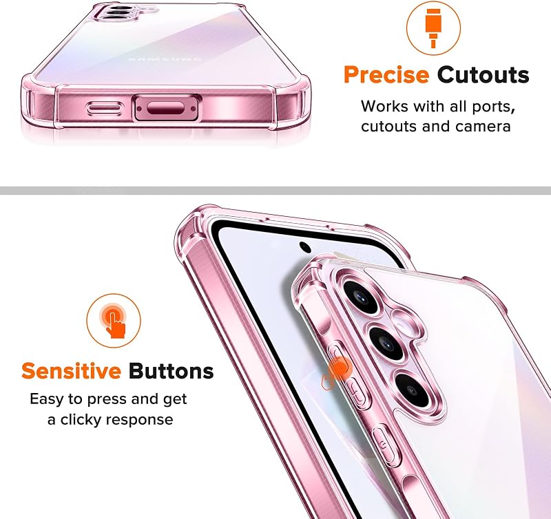iVoler Samsung Galaxy A55 5G Átlátszó Védőtok - Lila TPU Puha Kerettel, Ütésálló Kialakítás, 2db Edzett Üveg Képernyővédővel