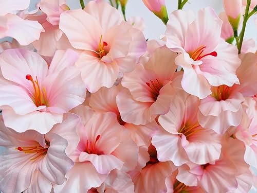 Miniatura 4 de Paquete de 10 orquídeas artificiales de seda de gladiolo, tallos de flores falsas de dendrobio, narcisos para decoración del hogar, jardín, fiesta,