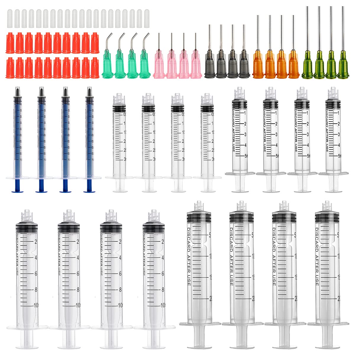 Glue Applicator Syringe with Blunt Tip Needle and Cap for Liquid Glue Ink Perfume Lip Gloss Making