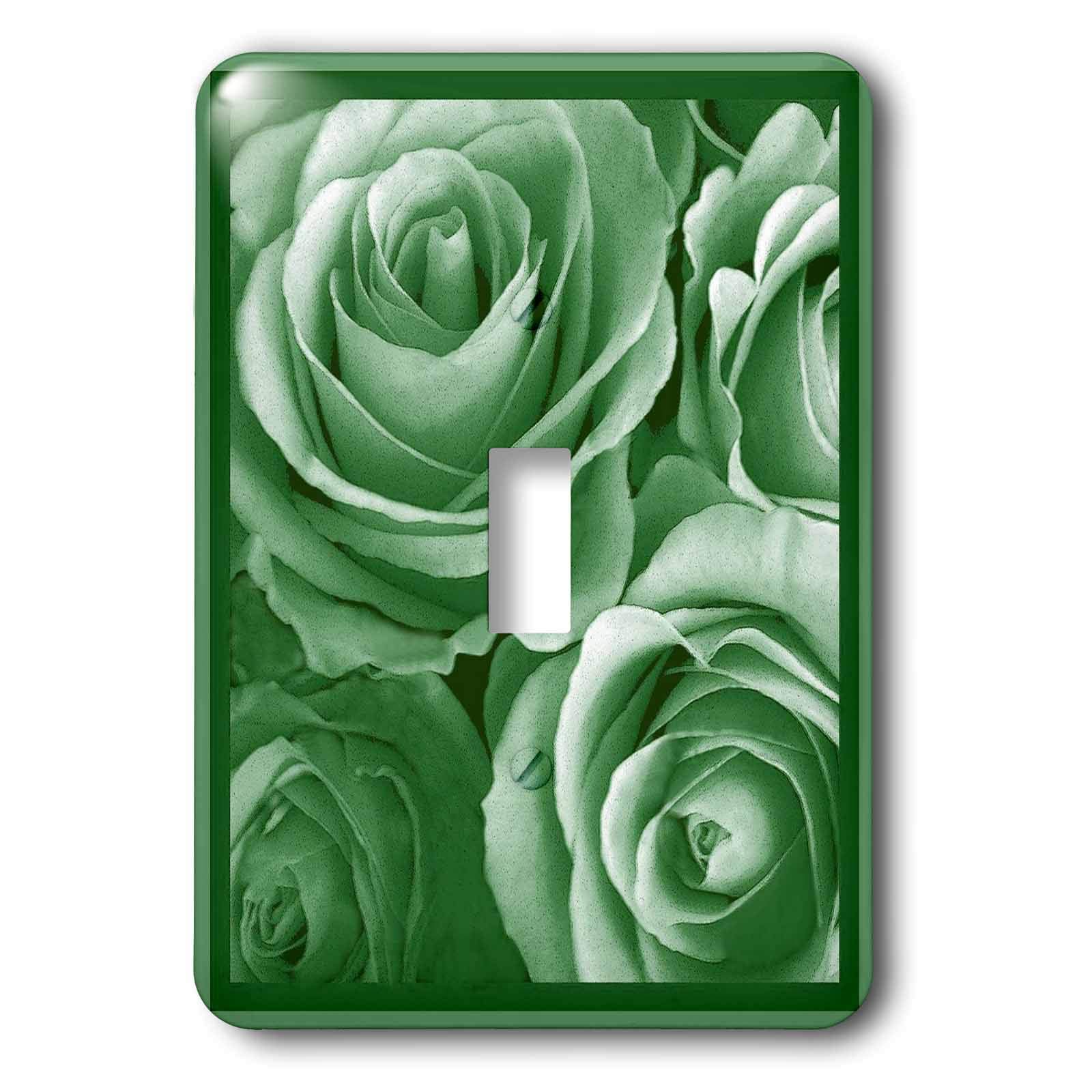 Interrupteur à baïonnette bouquet de roses vertes effet rétro poudré