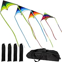 Vista 22 de Mint's Colorful Life - Cometa Delta para niños y adultos, cometa extremadamente fácil de volar, las mejores cometas para principiantes