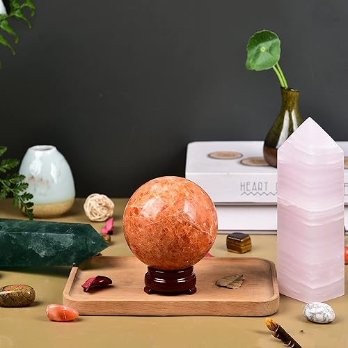 Miniatura 5 de JIC Gem Cristal curativo natural de piedra solar Esfera de adivinación piedra preciosa Esfera Feng Shui Reiki Aura Cristal Bola decoración para