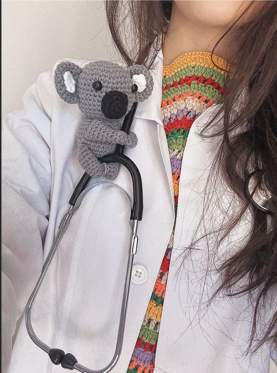 Handmade Crochet Koala Stethoscope Accessories Charm – Cute & Comfortable for Pediatricians and Nurses