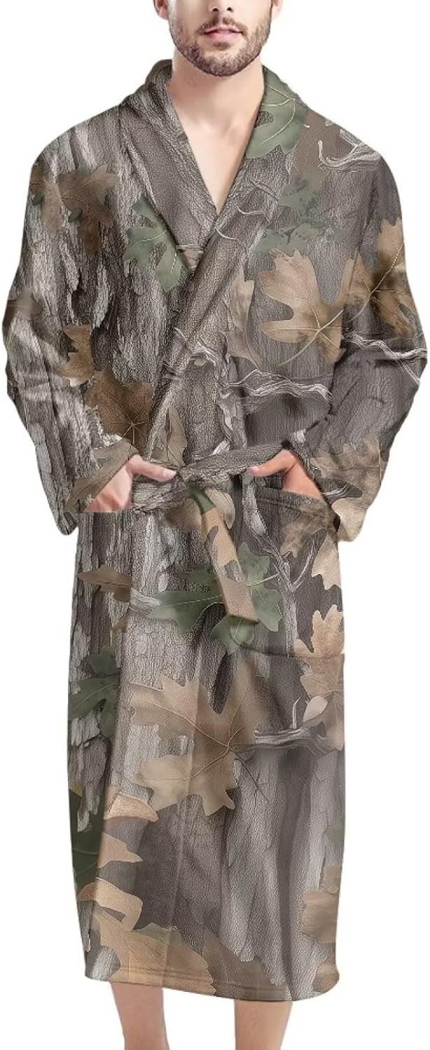 Howilath Men's Fleece Dressing Gown, Novelty Design Adults Microfibre Sports Bathrobe, Bathrobe 100% Polyester
