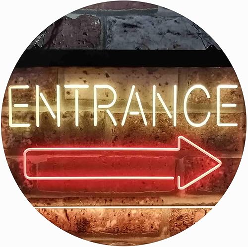 Vista 29 de ADVPRO Letrero de neón LED de doble color, flecha de entrada, rojo y azul, 16 x 12 pulgadas st6s43-i3893-rb