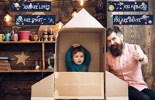 Miniatura 6 de 4 piezas de decoración de habitación de niños, decoración de pared de habitación del espacio exterior de los niños, decoración de pared de