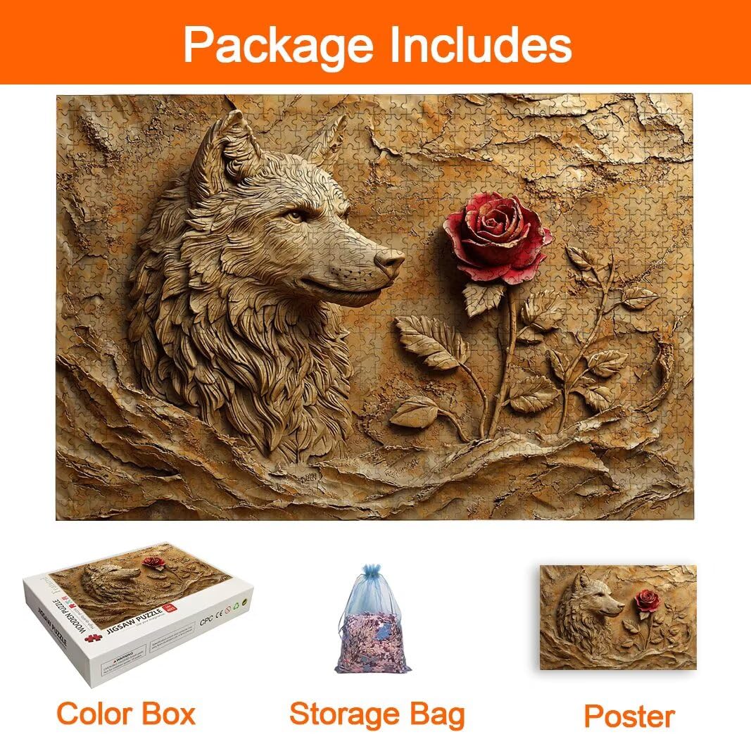 Puzzle 2000 Pezzi, Puzzle Lupo, Misura: 100x71cm, Regalo Donna/Uomo -8805