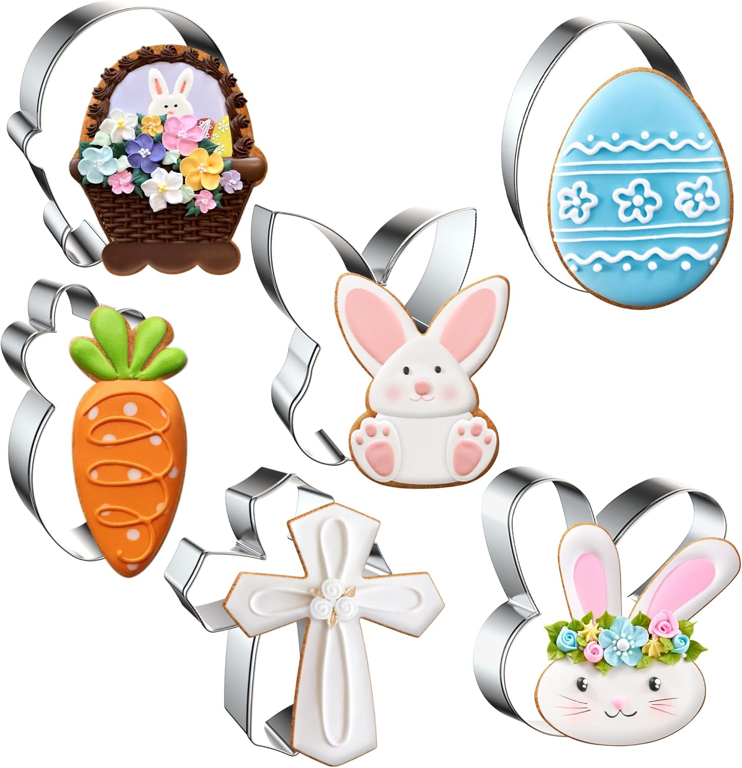 FUSOTO Easter Cookie Cutters, 6 Pcs Holiday Cookie Cutters