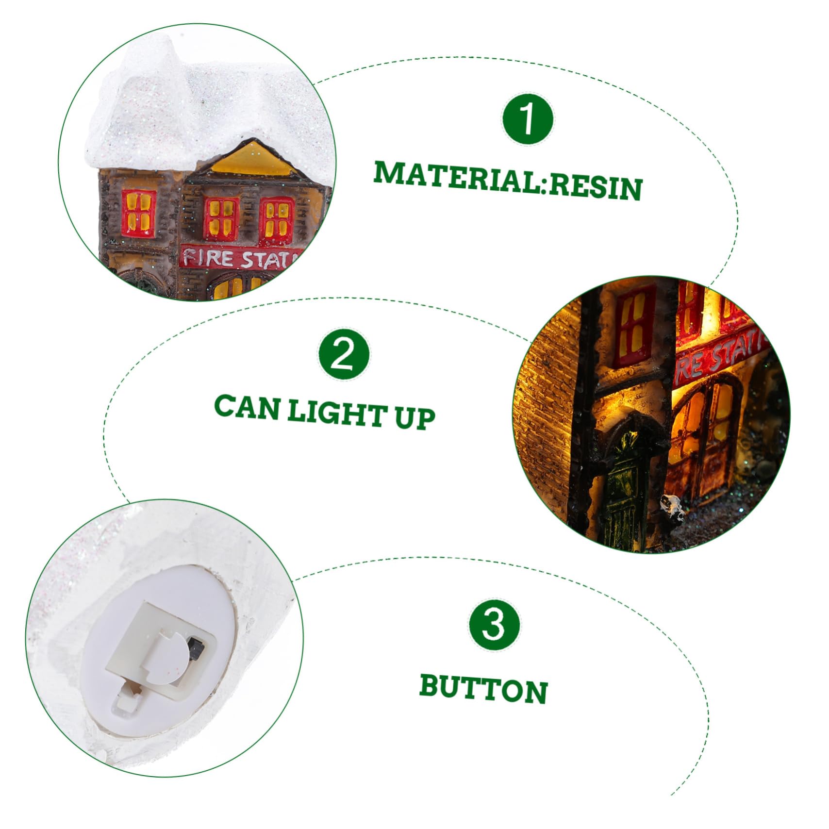 KOMBIUDA 1pc Miniature Resin House Ornament Xmas Decor for Tabletop Bookshelf for Christmas Parties and Festive Decorations Adorable Scene for Photos and Holiday Cheer