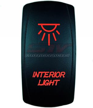 STVMotorsports Laser Red Rocker Switch Interior Lights 20A 12V On/Off LED Light