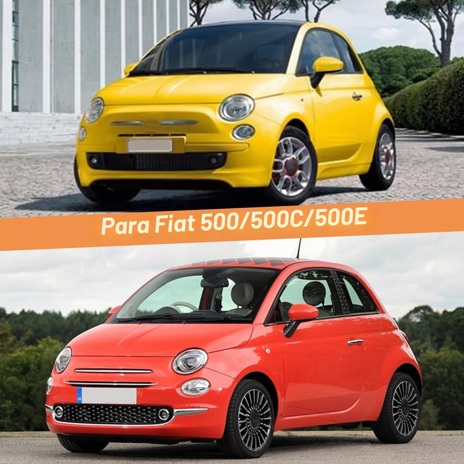 Cubierta Impermeable de Repuesto para FIAT 500/500C/500E/Abarth 2007-2024, Cubierta Impermeable de protección Solar, Cubierta de Coche Completa para la Lluvia Sol Polvo Protección UV