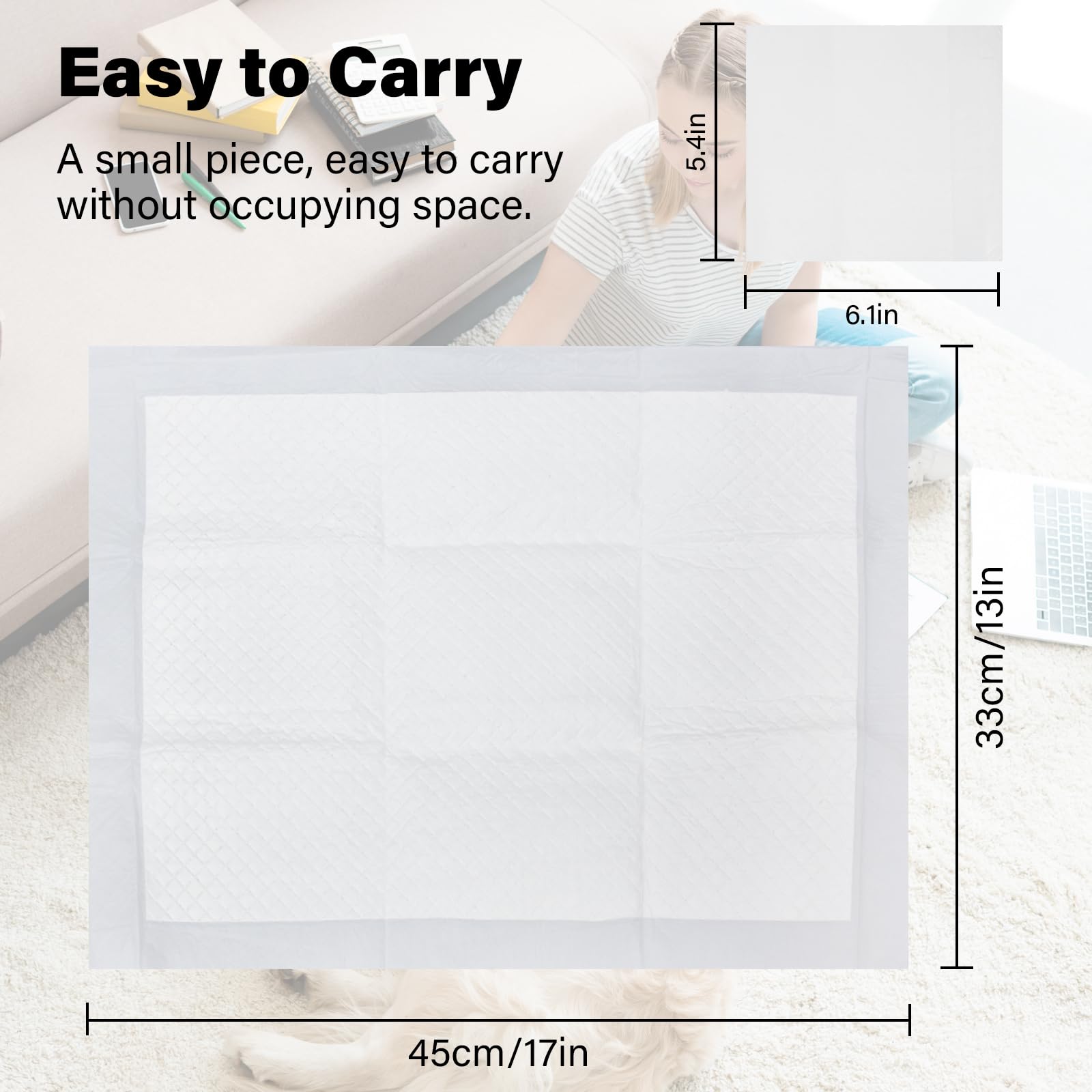 Basics - Almohadillas para orina para perros y cachorros con diseño de 4 capas a prueba de fugas y de secado rápido para entrenamiento de orinal, almohadillas cambiadoras desechables ultra