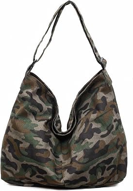 Camo Purse Crossbody Bag for Women, Canvas Crossbody Messenger Bag for Women Men, Large Crossbody Hobo Tote Bag, Grunge Vintage Japanese Messenger Bag, Fabric Cloth Purse, Satchel Cross Body Tote Bag