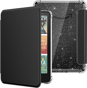MoKo Case for 7" Kindle Paperwhite 12th Gen & Colorsoft 2024, Black | Scratch-Proof, Sparkly Clear Back, Full Protection, Light Shell, Auto Wake/Sleep,for Kindle Paperwhite & Colorsoft 2024/2025