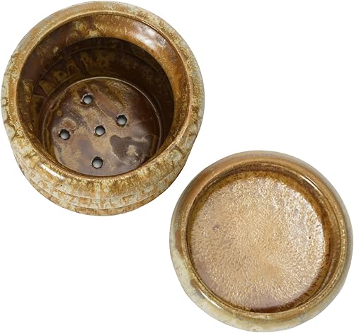 Miniatura 4 de Creative Co-Op Maceta de cerámica con platillo, 5 pulgadas de largo x 5 pulgadas de ancho x 5 pulgadas de alto, color gris