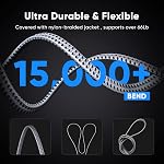 Cat 8 Ethernet Cable 30 FT, ARISKEEN 40Gbps 2000Mhz High Speed Cat8 Network LAN Patch Cord, Nylon Braided High Duty Shielded RJ45 Flat Internet Cable with 15 Clips for Indoor Outdoor - 30 Feet (Grey)