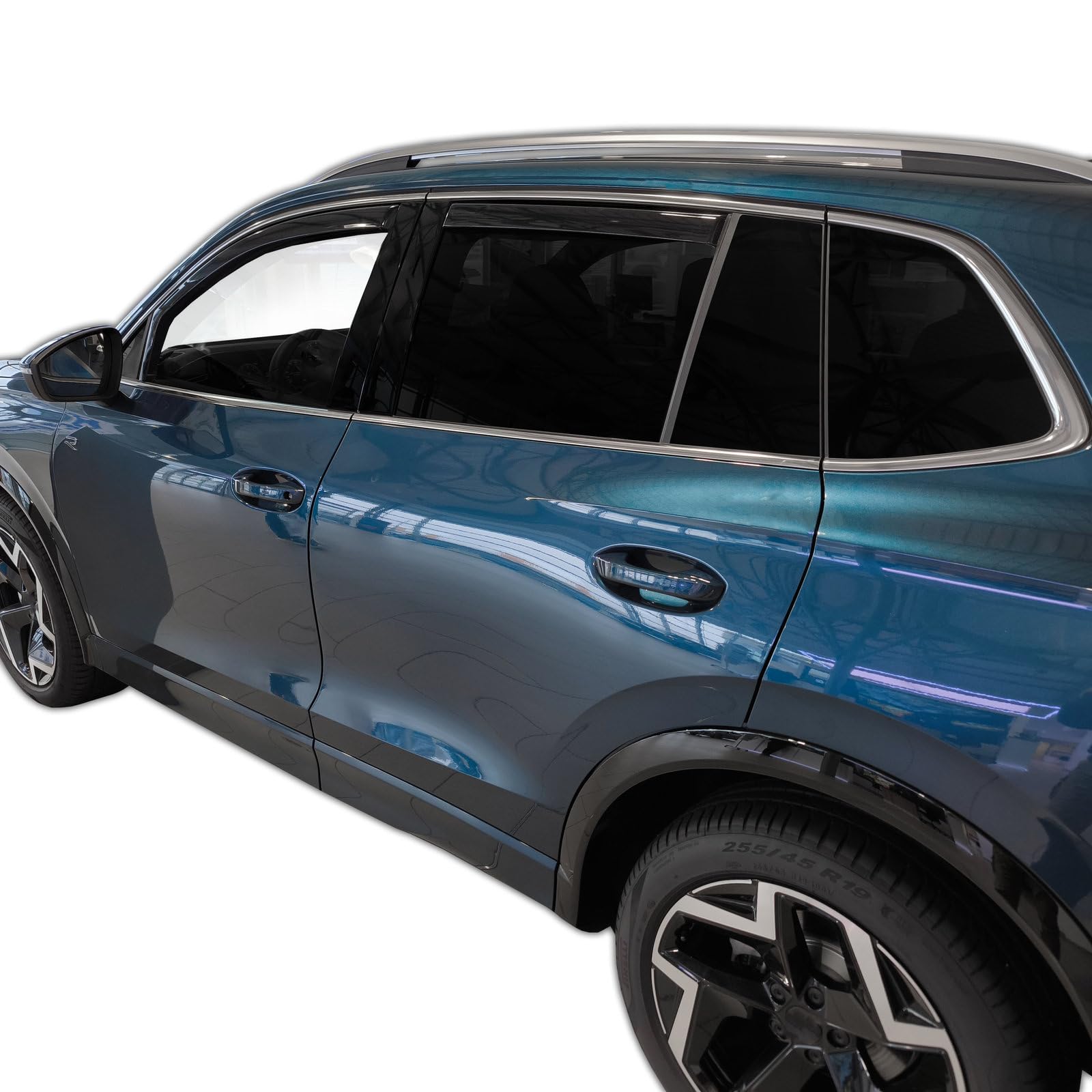 J&J AUTOMOTIVE GD Deflettori d'Aria e Antivento per Volkswagen Tiguan 3 Dal 2024 5 Porte 4pcs, Oscurati, Anteriori e Posteriori, Aerodinamico