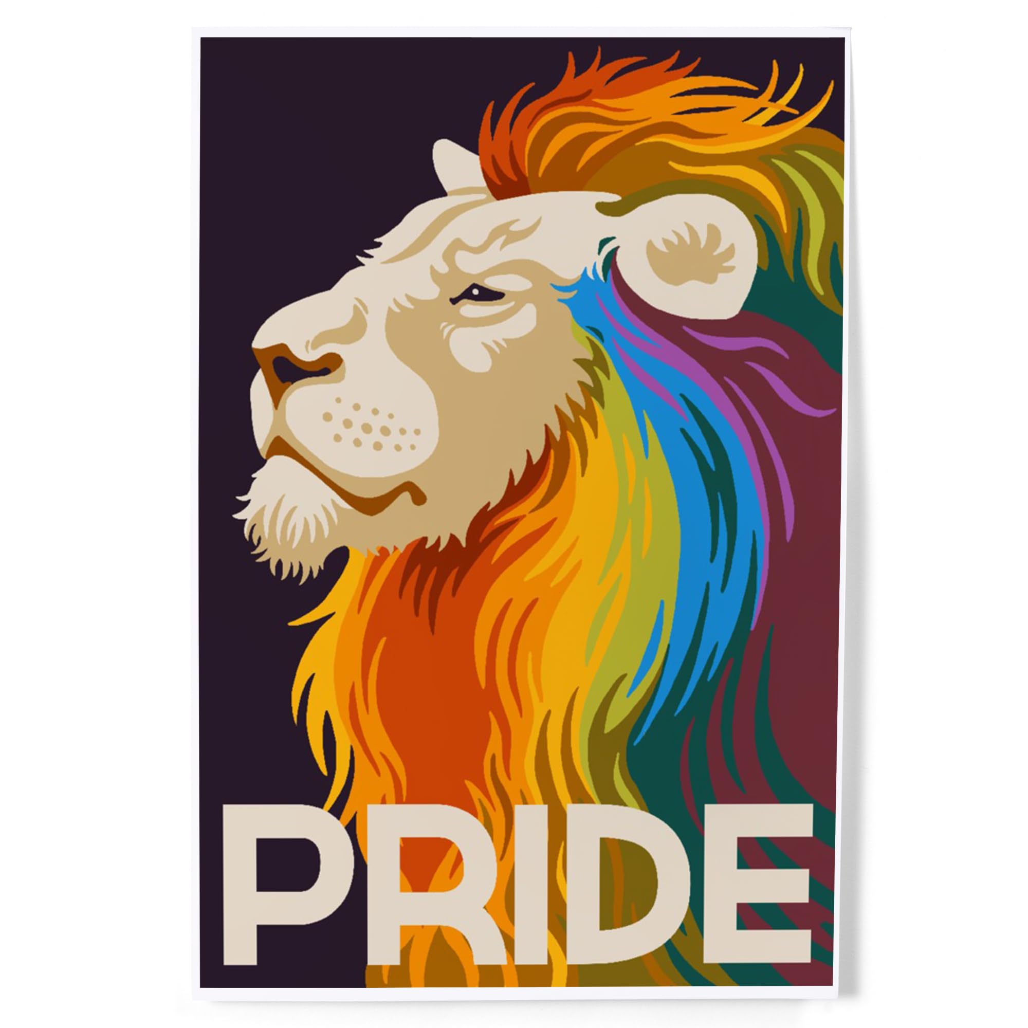 Amazon.com: Lantern Press 8x12 Art Print, Gay Pride, Lion: Posters